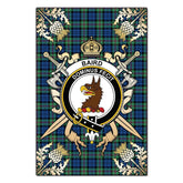 Clan Baird Ancient Tartan Crest Black Garden Flag  - Gold Thistle  XD33 Clan Baird Tartan Today